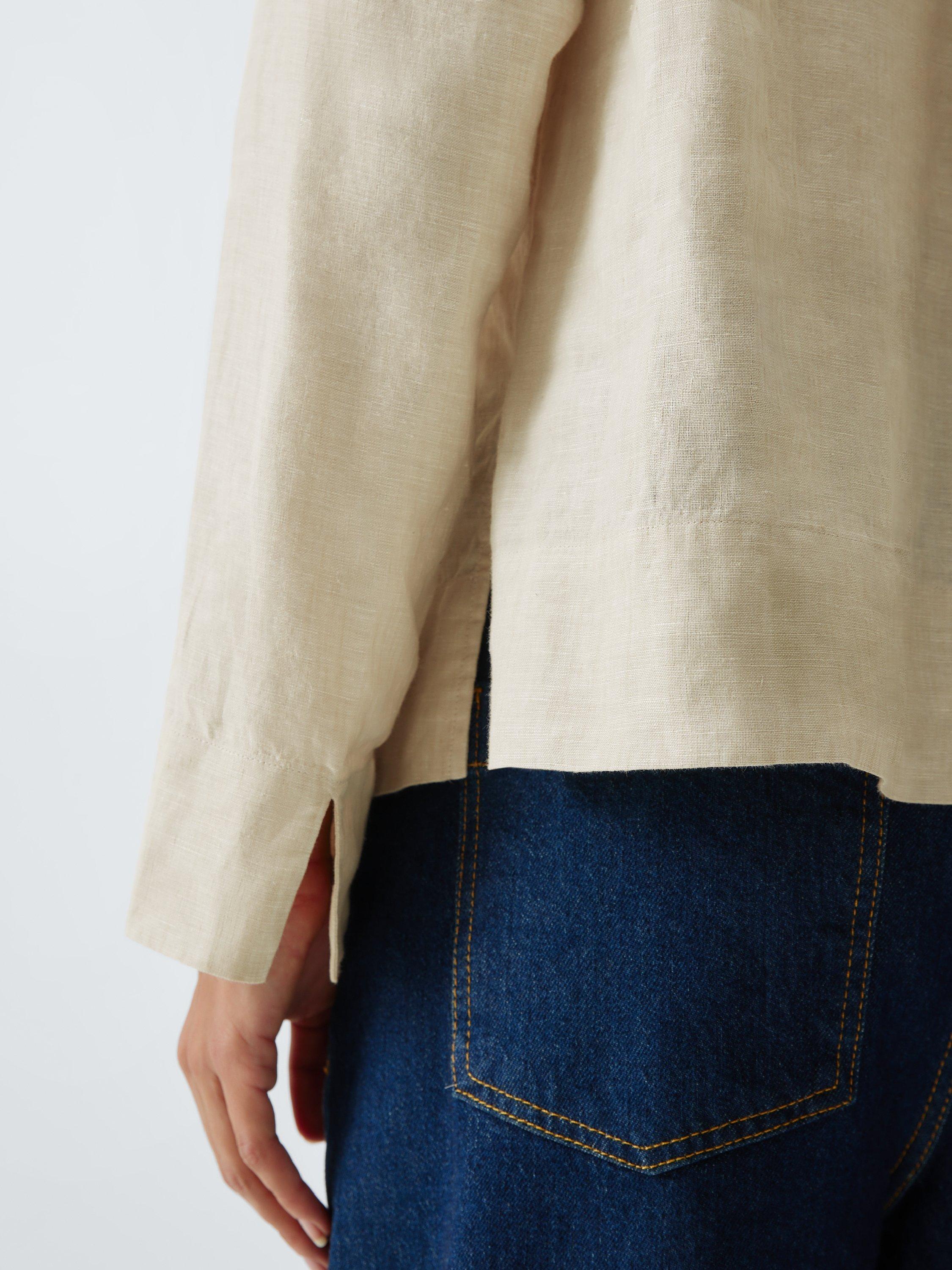 Product image 7 of 7, which shows John Lewis Pure Linen V-Neck Top, Natural, 8