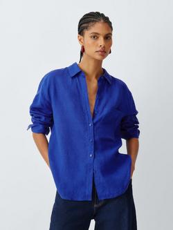 John Lewis Pure Linen Shirt, Baja Blue