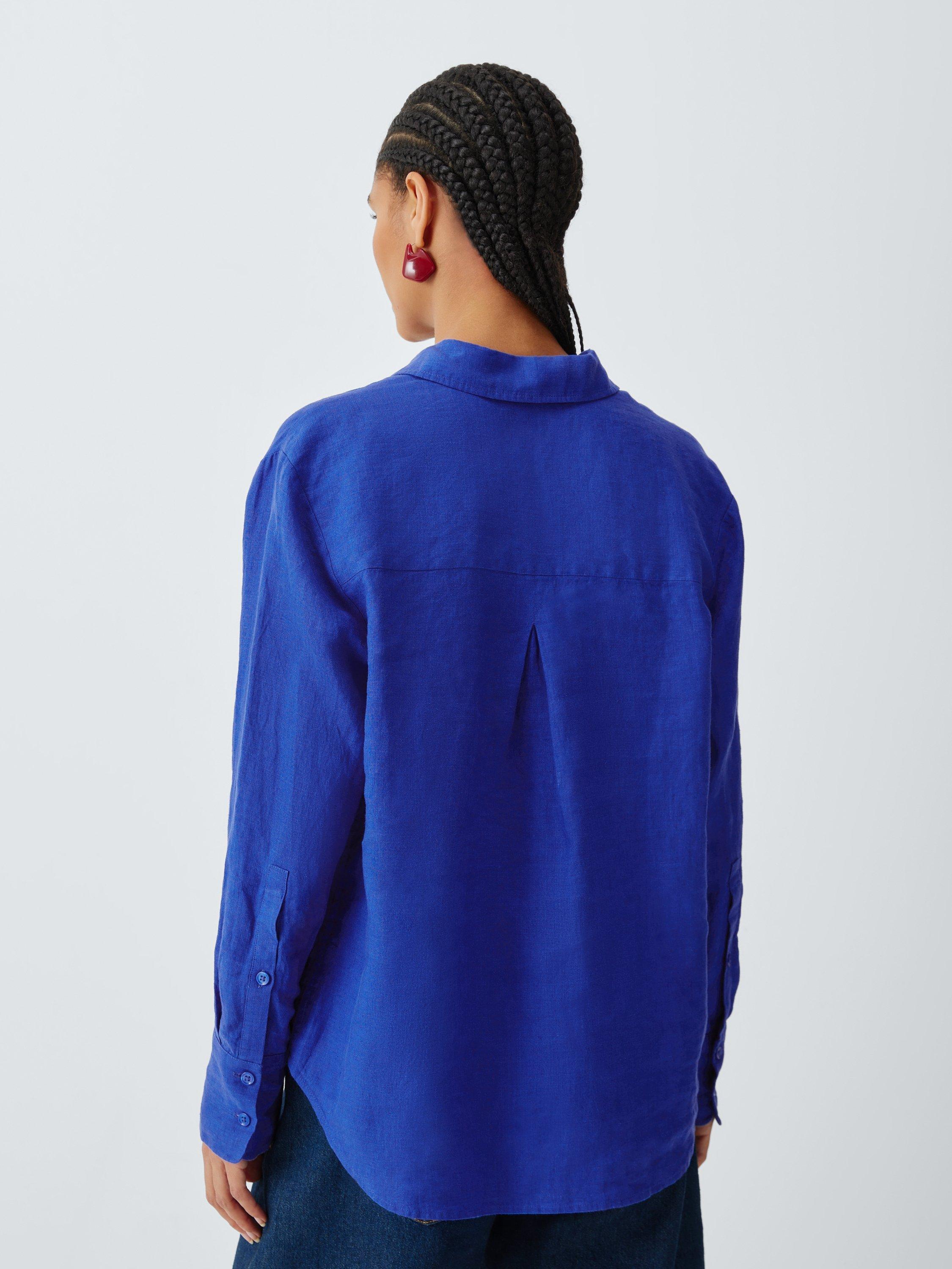 Product image 2 of 6, which shows John Lewis Pure Linen Shirt, Baja Blue, 8