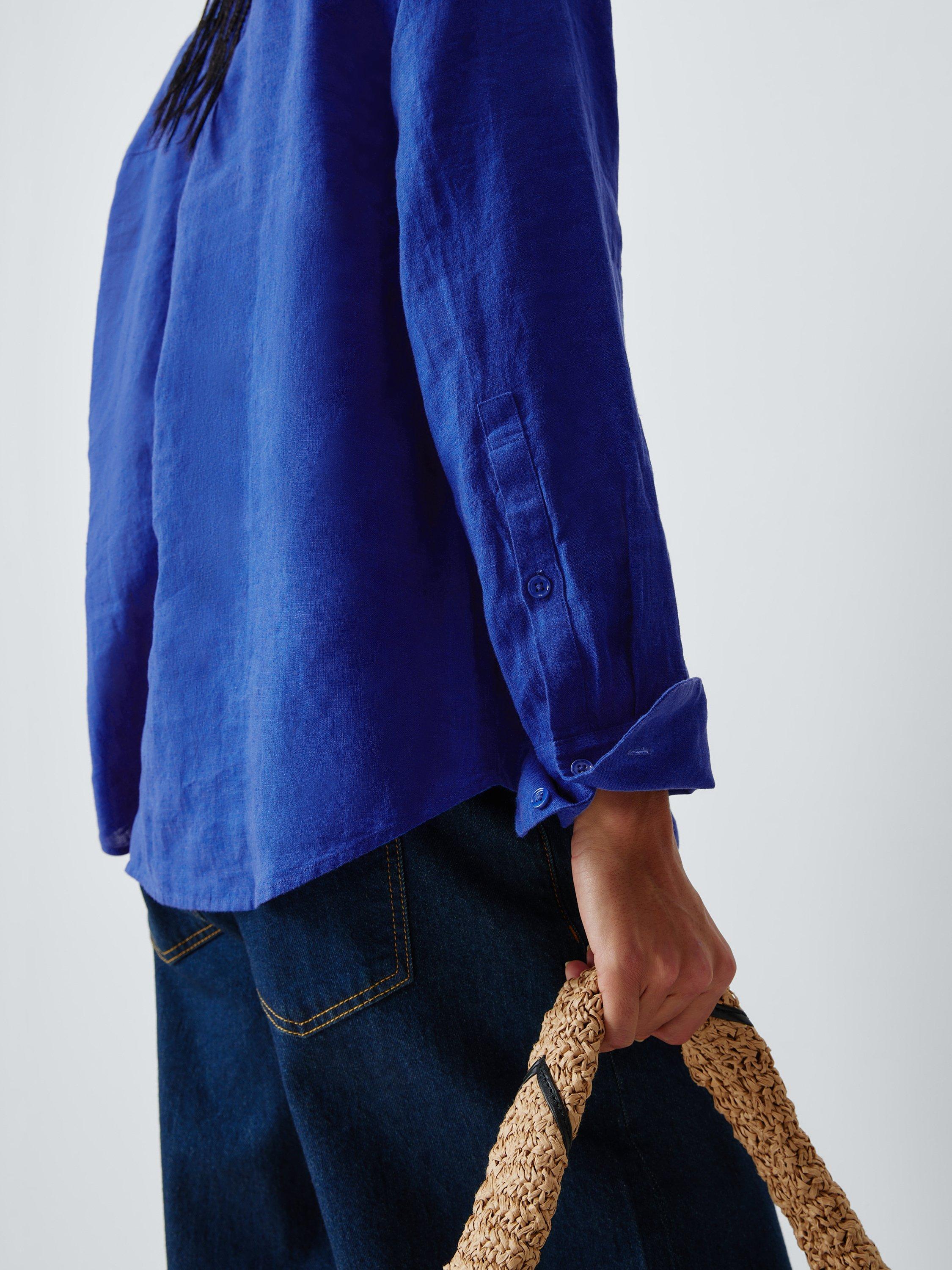 Product image 5 of 6, which shows John Lewis Pure Linen Shirt, Baja Blue, 8