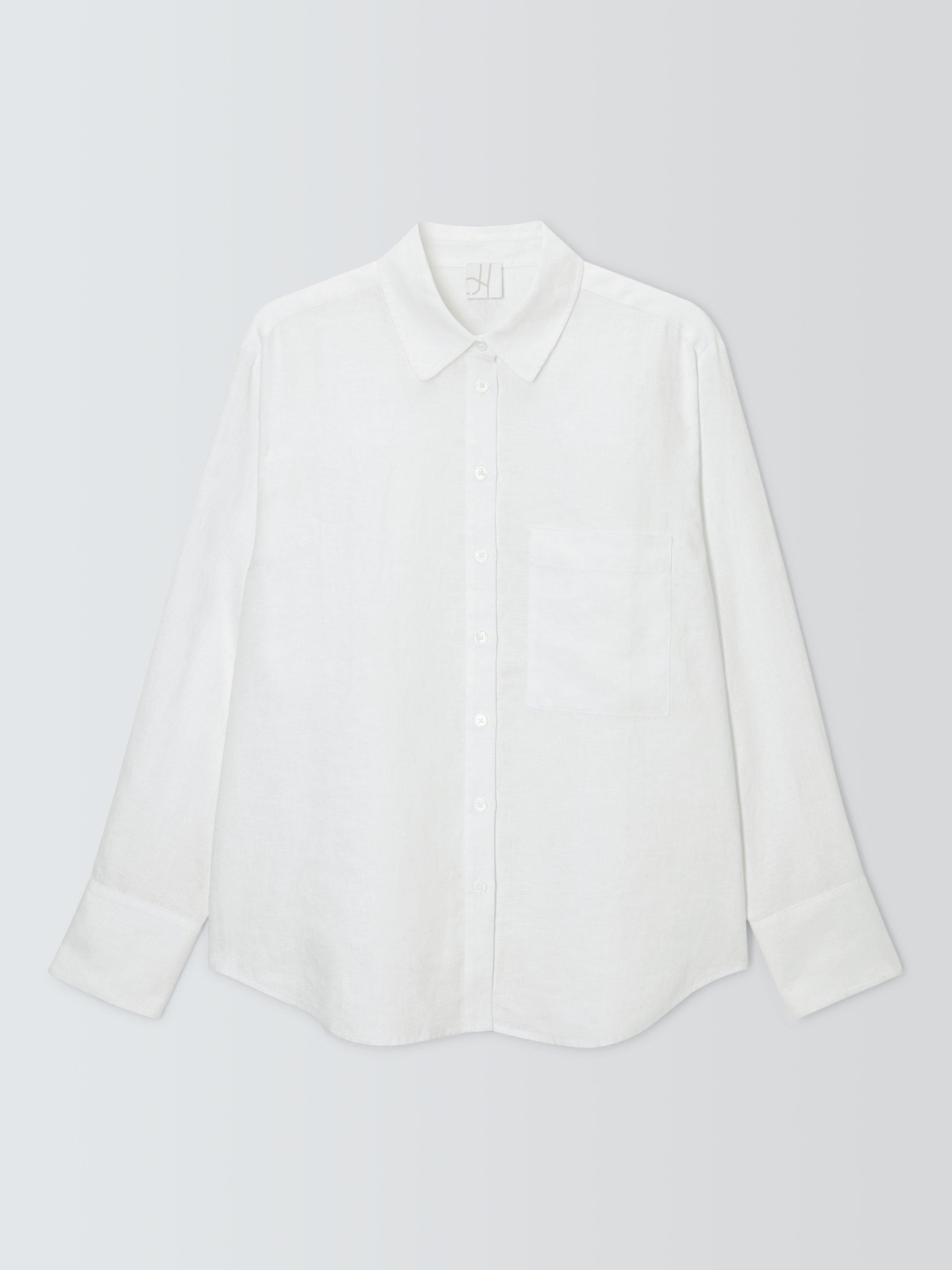 Product image 4 of 6, which shows John Lewis Pure Linen Shirt, White, 8