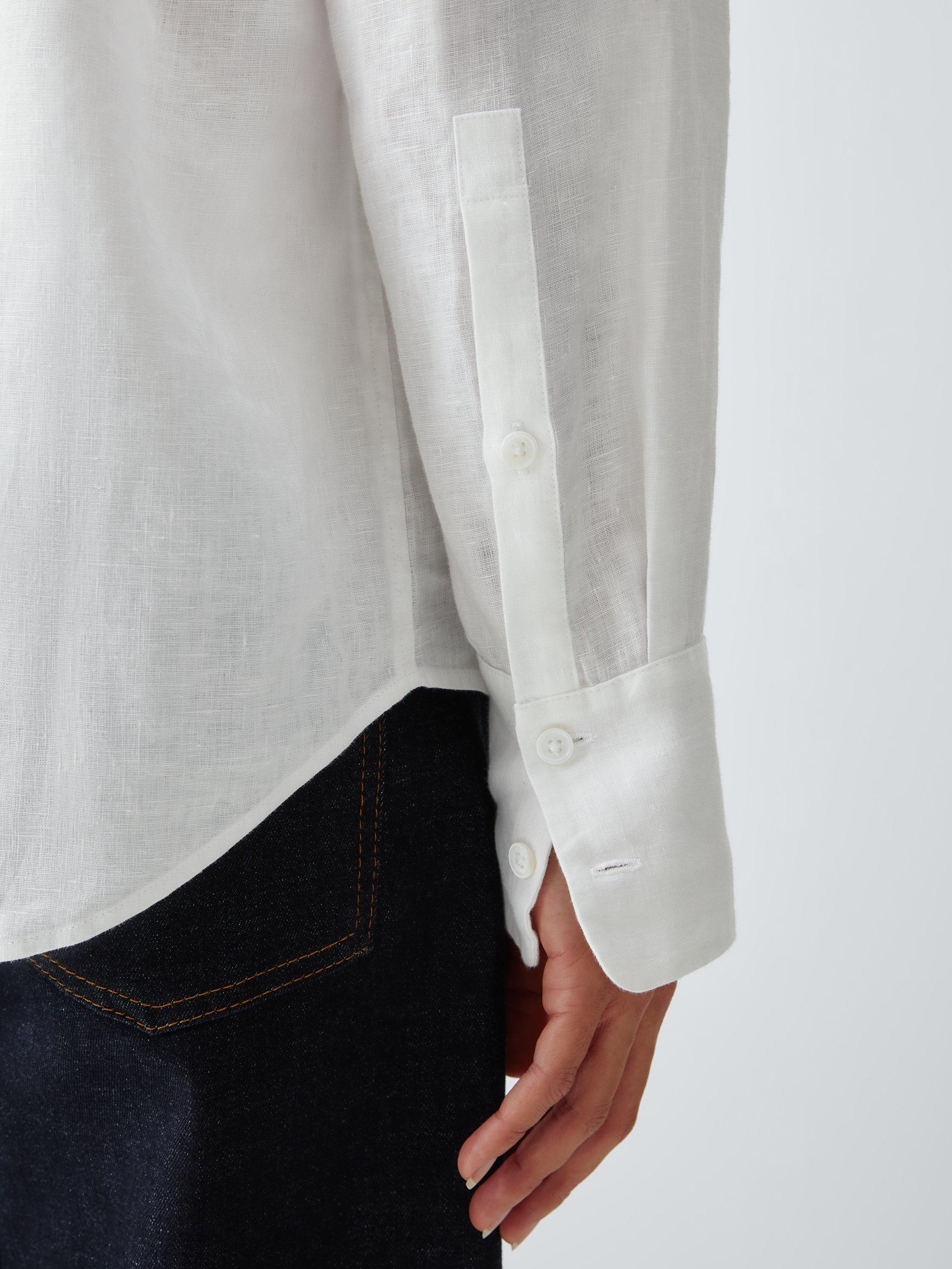 Product image 5 of 6, which shows John Lewis Pure Linen Shirt, White, 8
