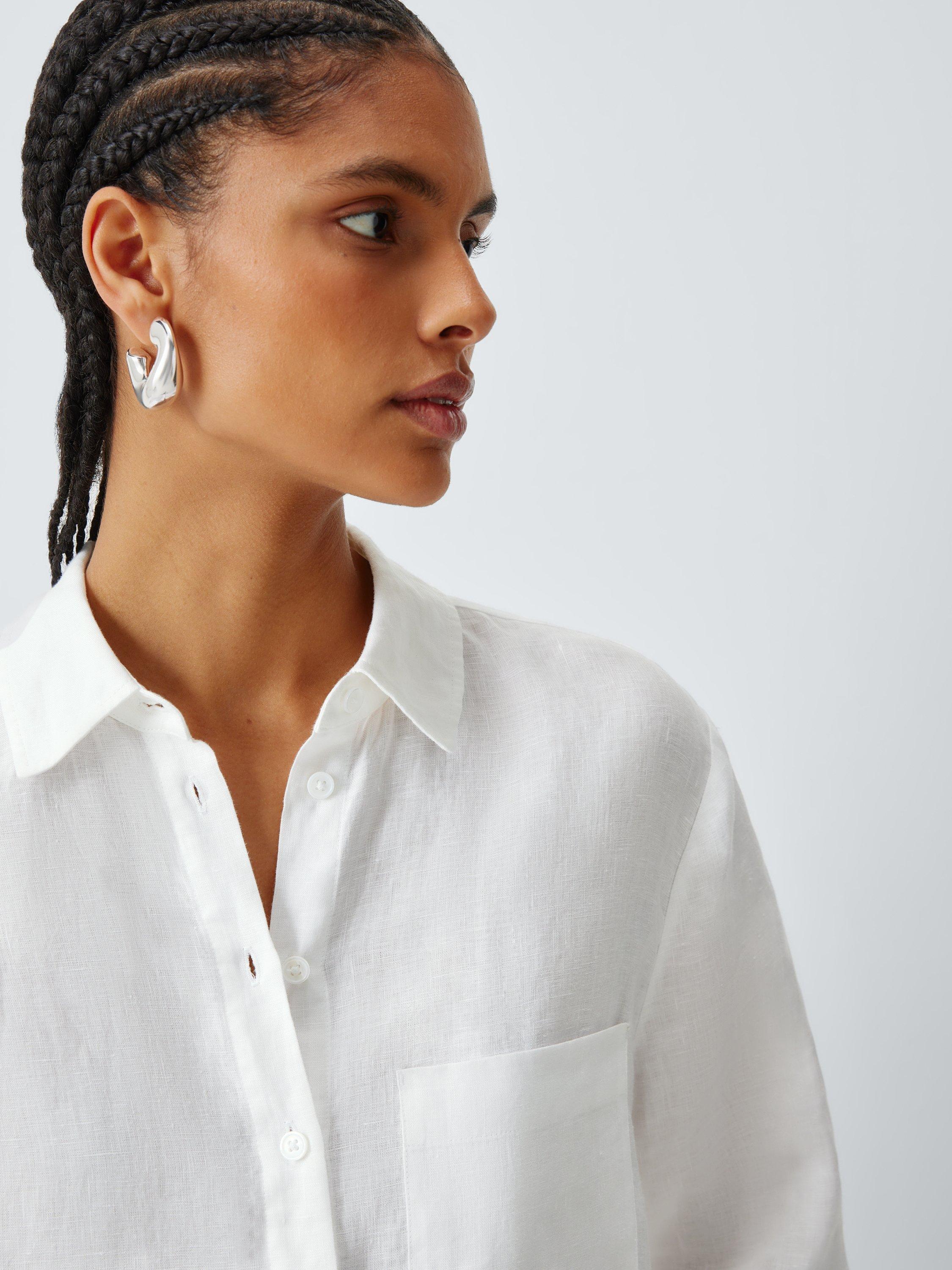 Product image 6 of 6, which shows John Lewis Pure Linen Shirt, White, 8