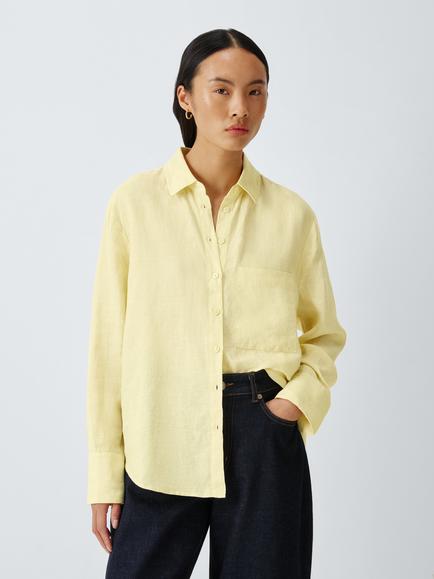 John Lewis Pure Linen Shirt, Yellow
