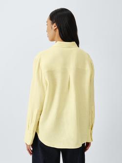 John Lewis Pure Linen Shirt - view 2, Pale Yellow