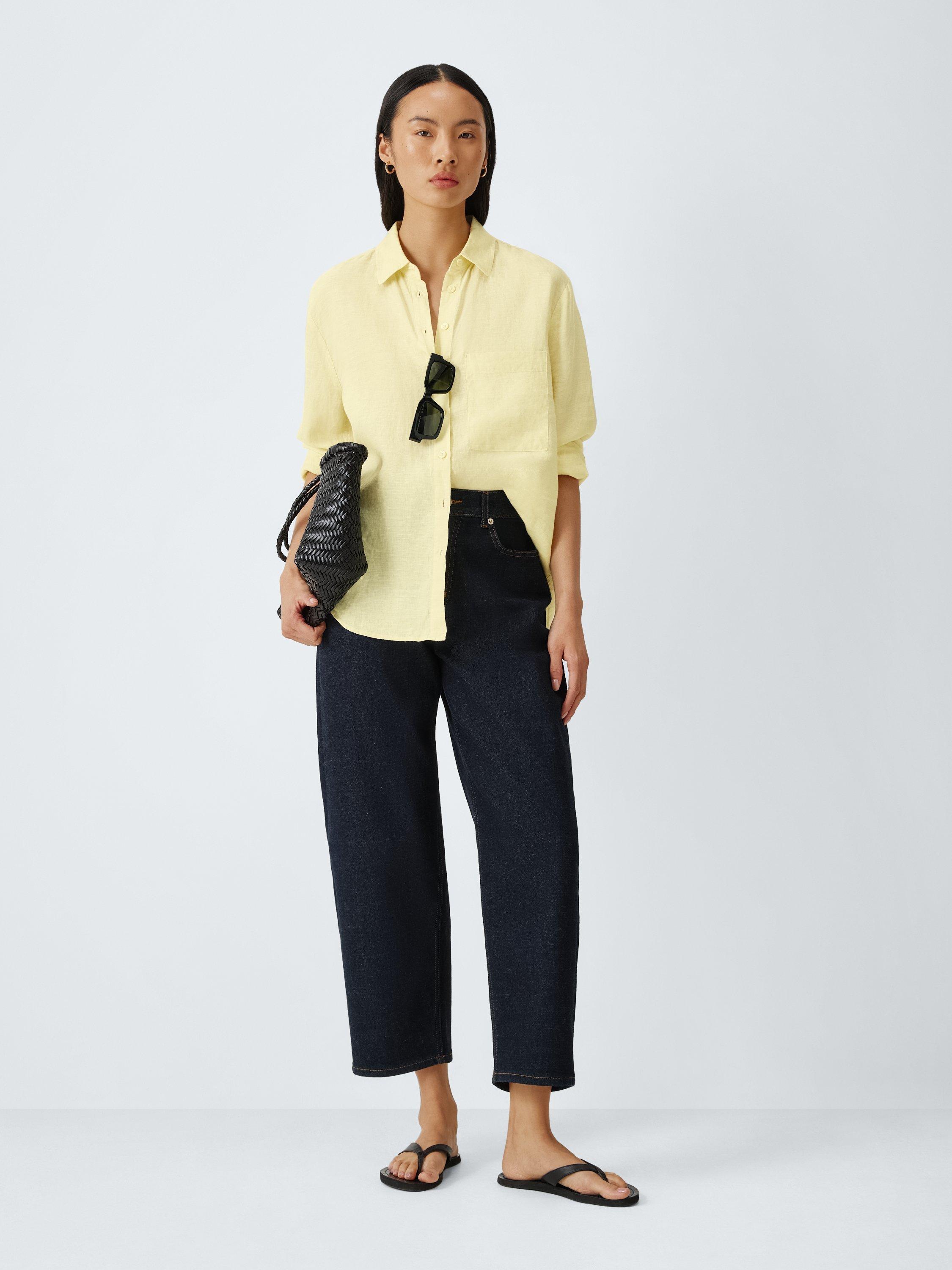 Product image 3 of 6, which shows John Lewis Pure Linen Shirt, Pale Yellow, 8