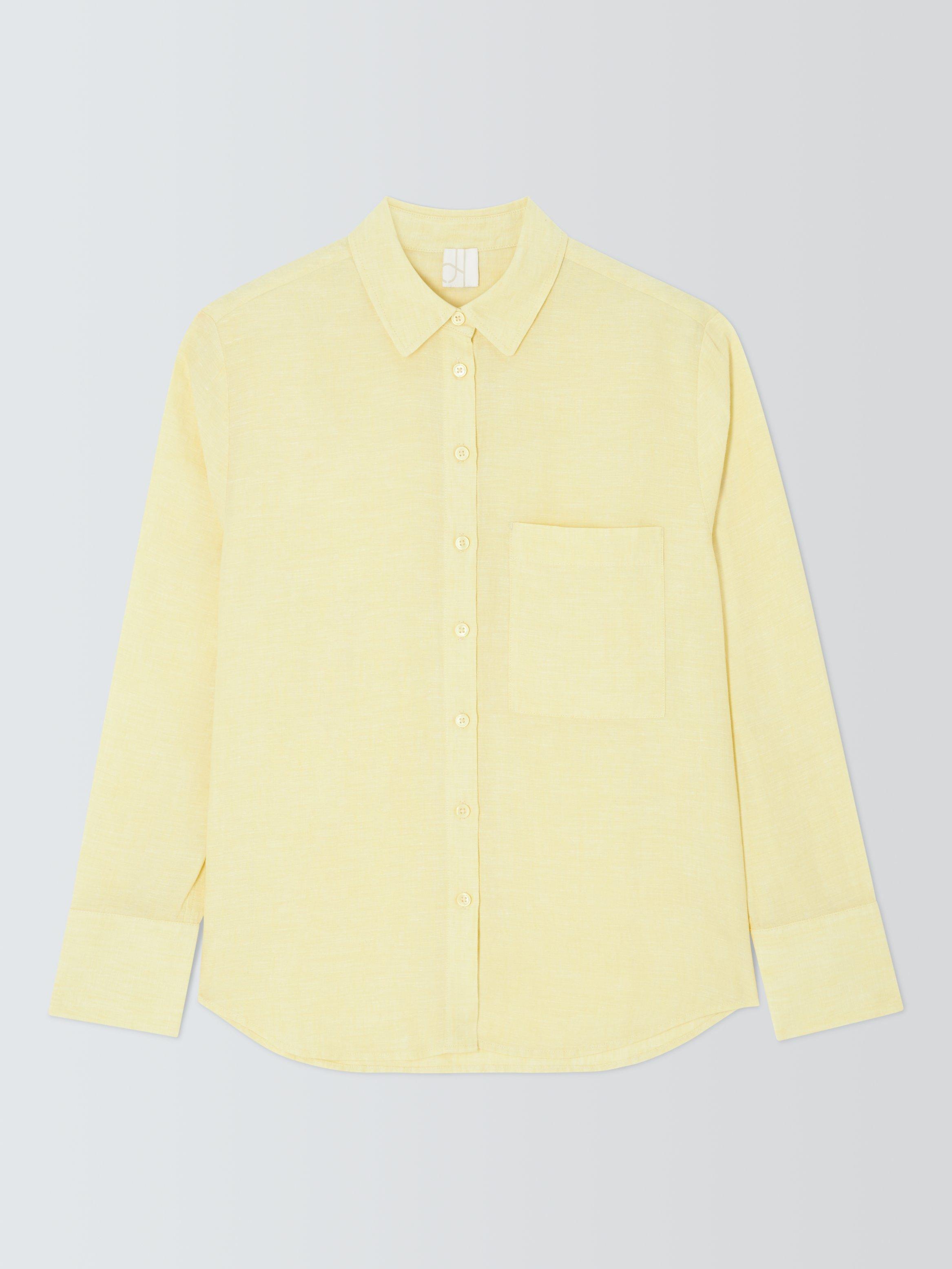 Product image 4 of 6, which shows John Lewis Pure Linen Shirt, Pale Yellow, 8