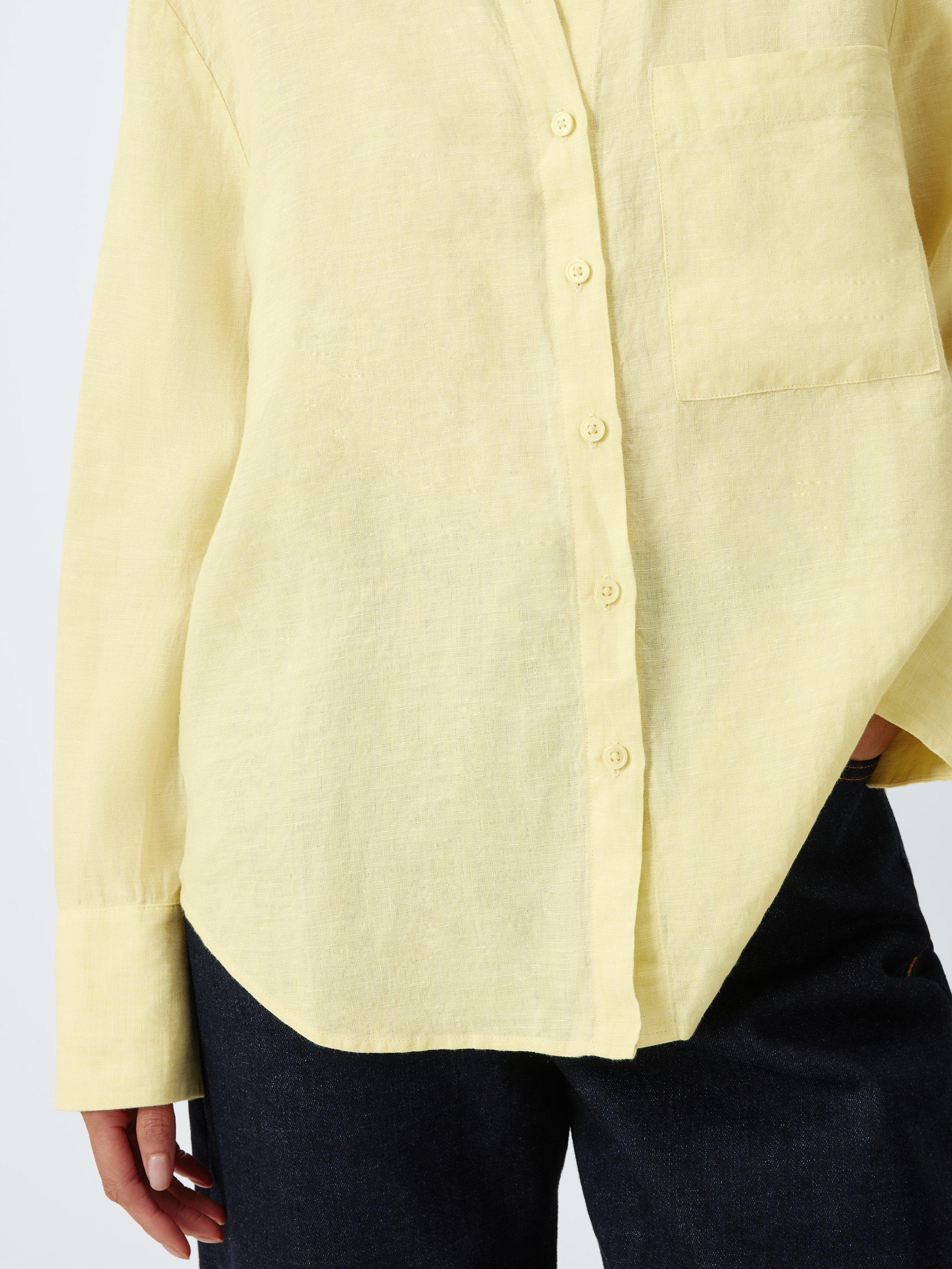 Product image 6 of 6, which shows John Lewis Pure Linen Shirt, Pale Yellow, 8