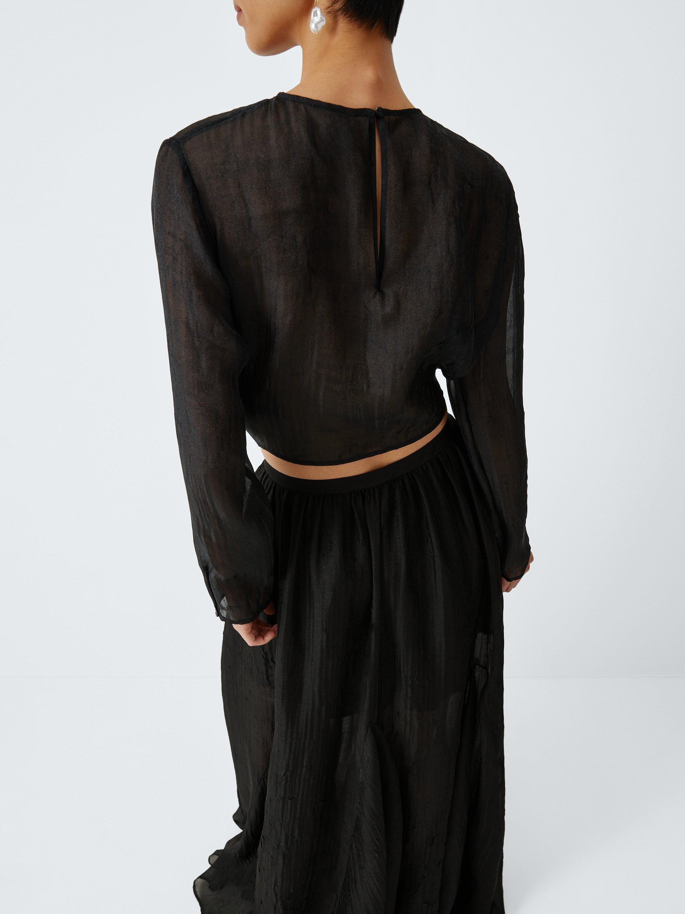 Product image 6 of 7, which shows John Lewis Organza Maxi Skirt, Black, 8