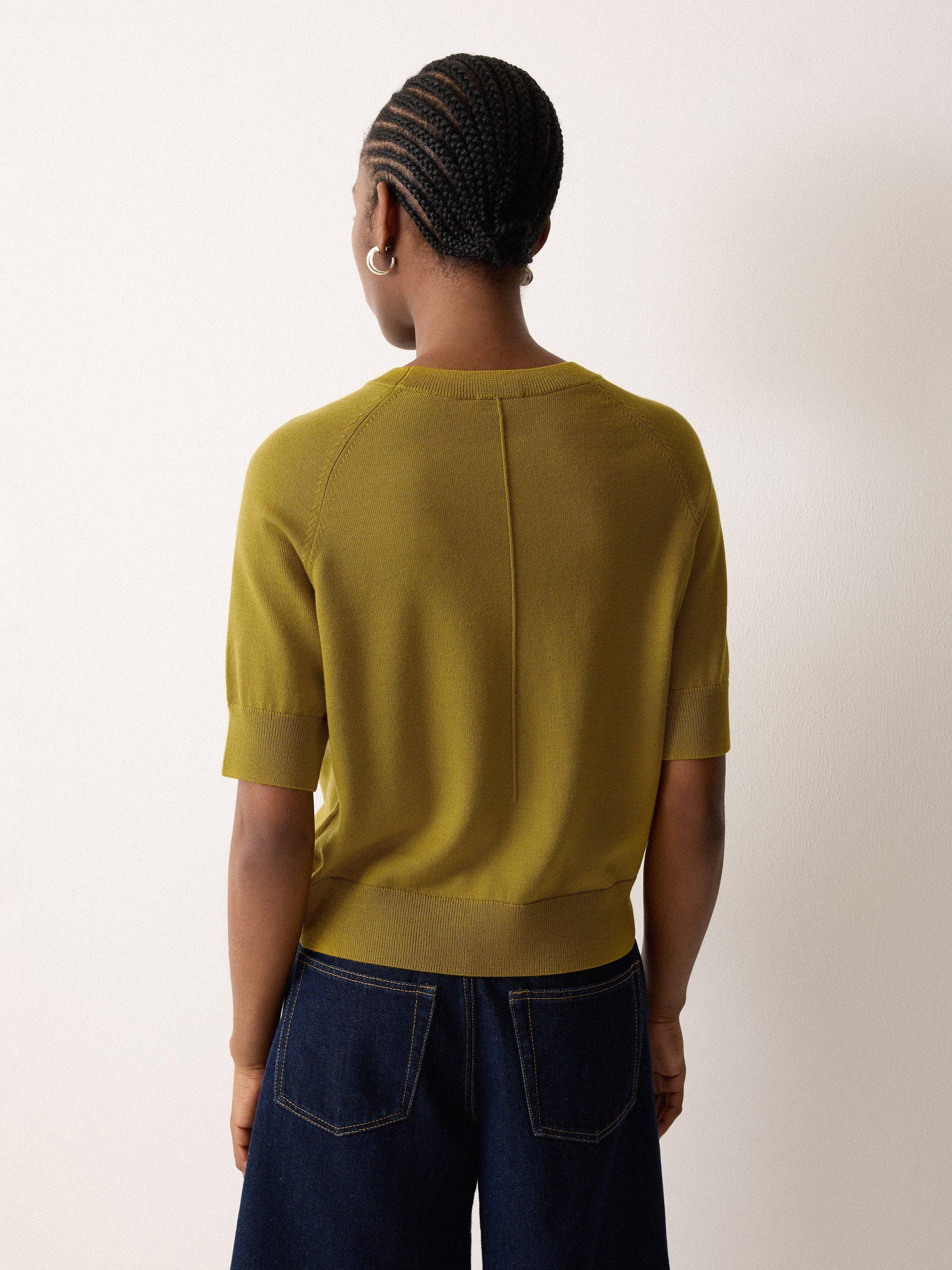 Product image 2 of 5, which shows Jigsaw Pure Merino Wool Knit Top, Green, S