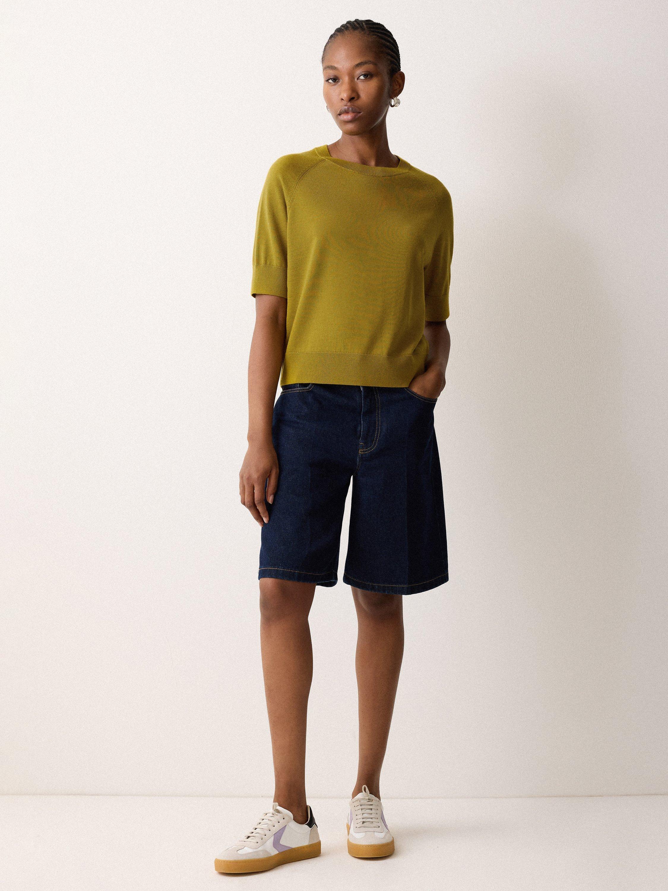 Product image 4 of 5, which shows Jigsaw Pure Merino Wool Knit Top, Green, S