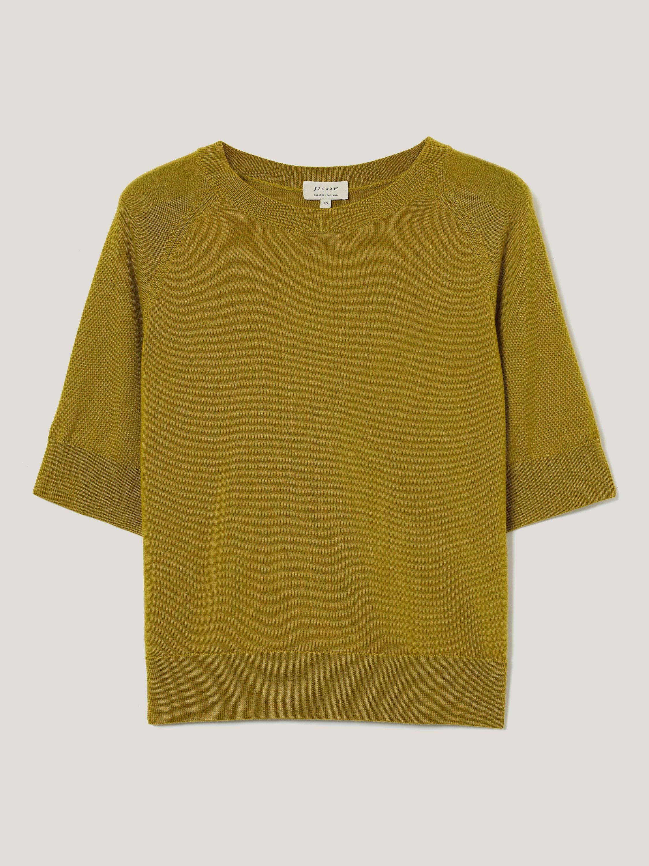 Product image 5 of 5, which shows Jigsaw Pure Merino Wool Knit Top, Green, S