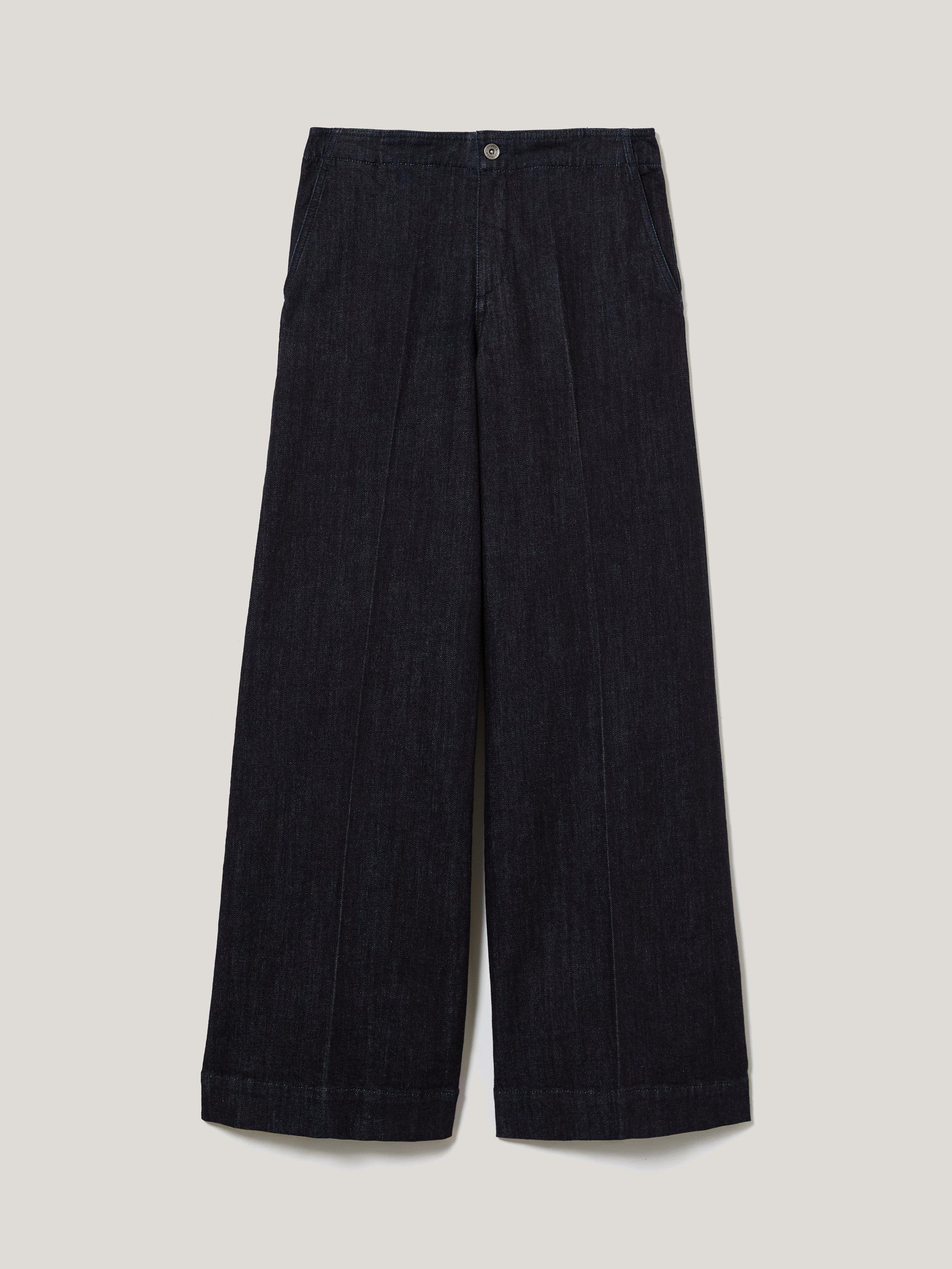 Product image 5 of 6, which shows Jigsaw Myrtle Mid Rise Pressed Crease Denim Jeans, Dark Blue, 6