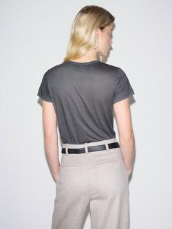 Jigsaw Antique Floral Print T-shirt - view 2, Grey/Multi