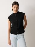 Jigsaw Micro Boucle Tank Top, Black