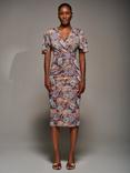 Jolie Moi Floral Angel Sleeve Bodycon Dress, Multi