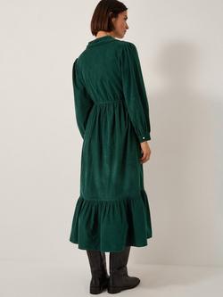 Monsoon Adriana Corduroy Midi Shirt Dress, Green - view 2, Green