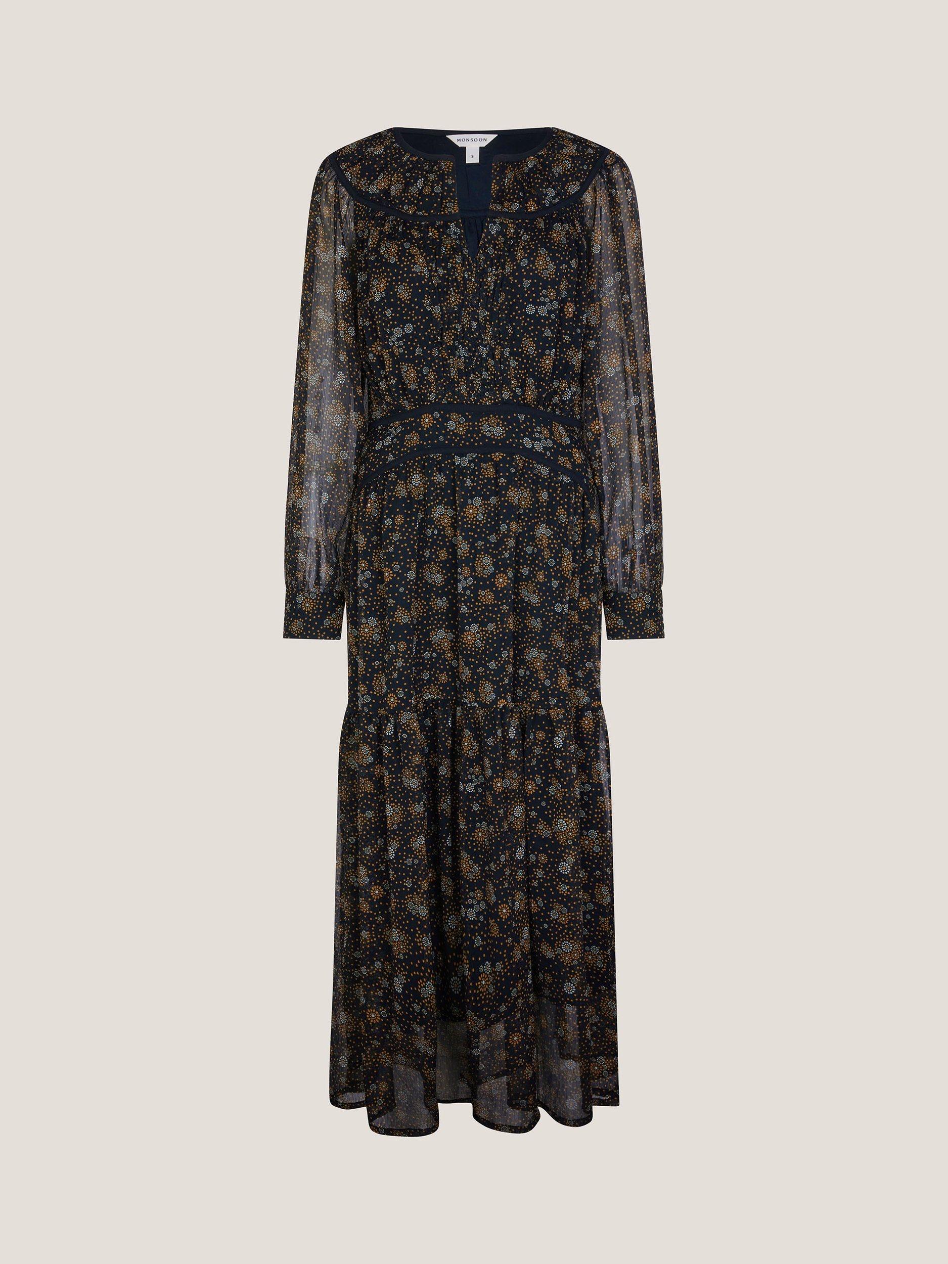 Product image 5 of 5, which shows Monsoon Clara Floral Maxi Dress, Black, XXL