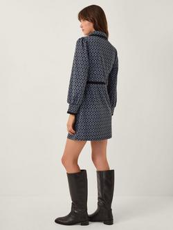 Monsoon Jen Jacquard Midi Dress, Grey - view 2, Grey