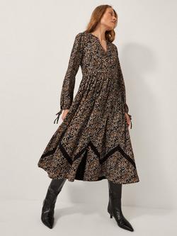 Monsoon Mabel Paisley Jersey Dress, Navy, Navy