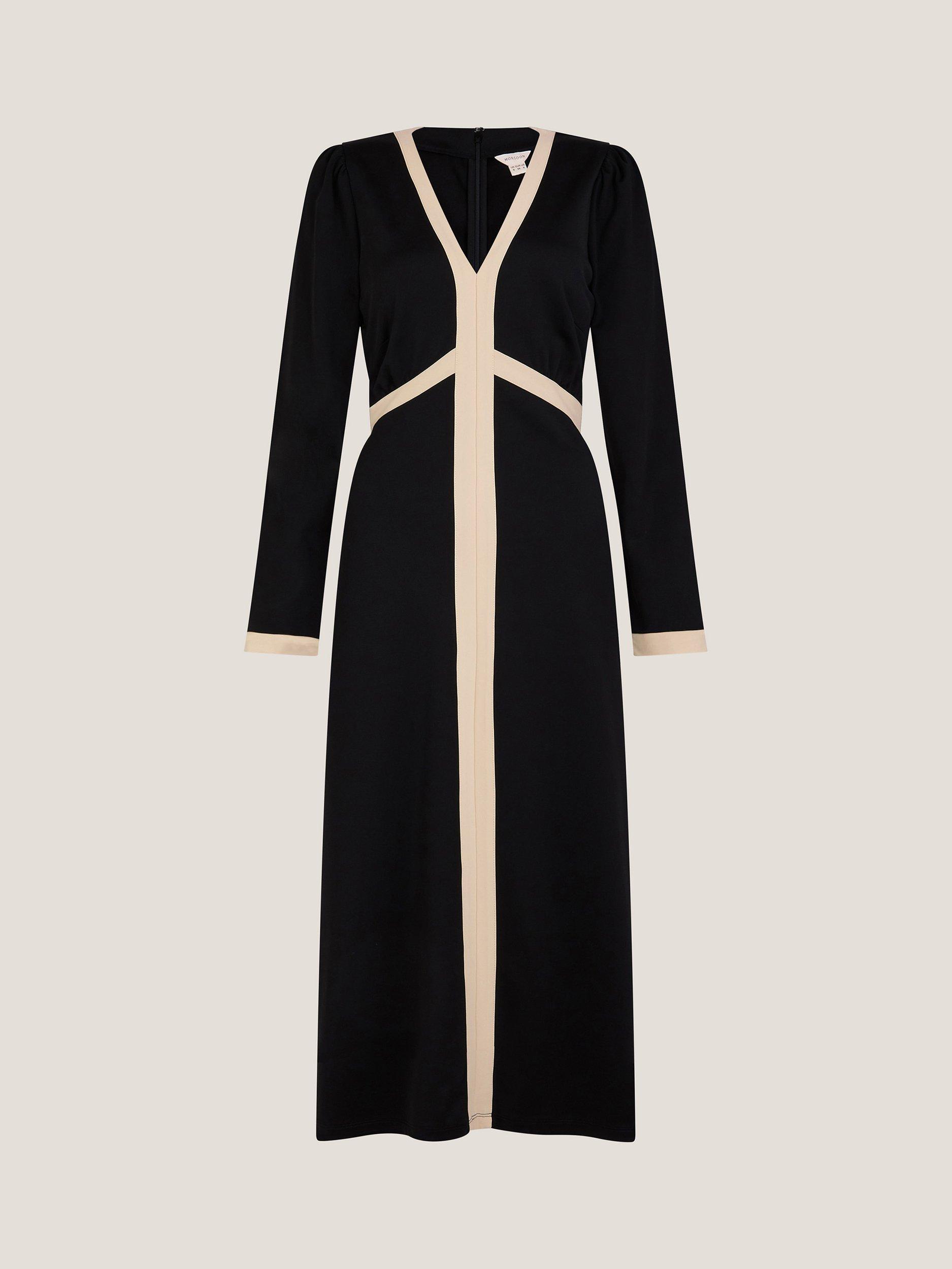 Product image 3 of 5, which shows Monsoon Paloma Midi Dress, Black, 22