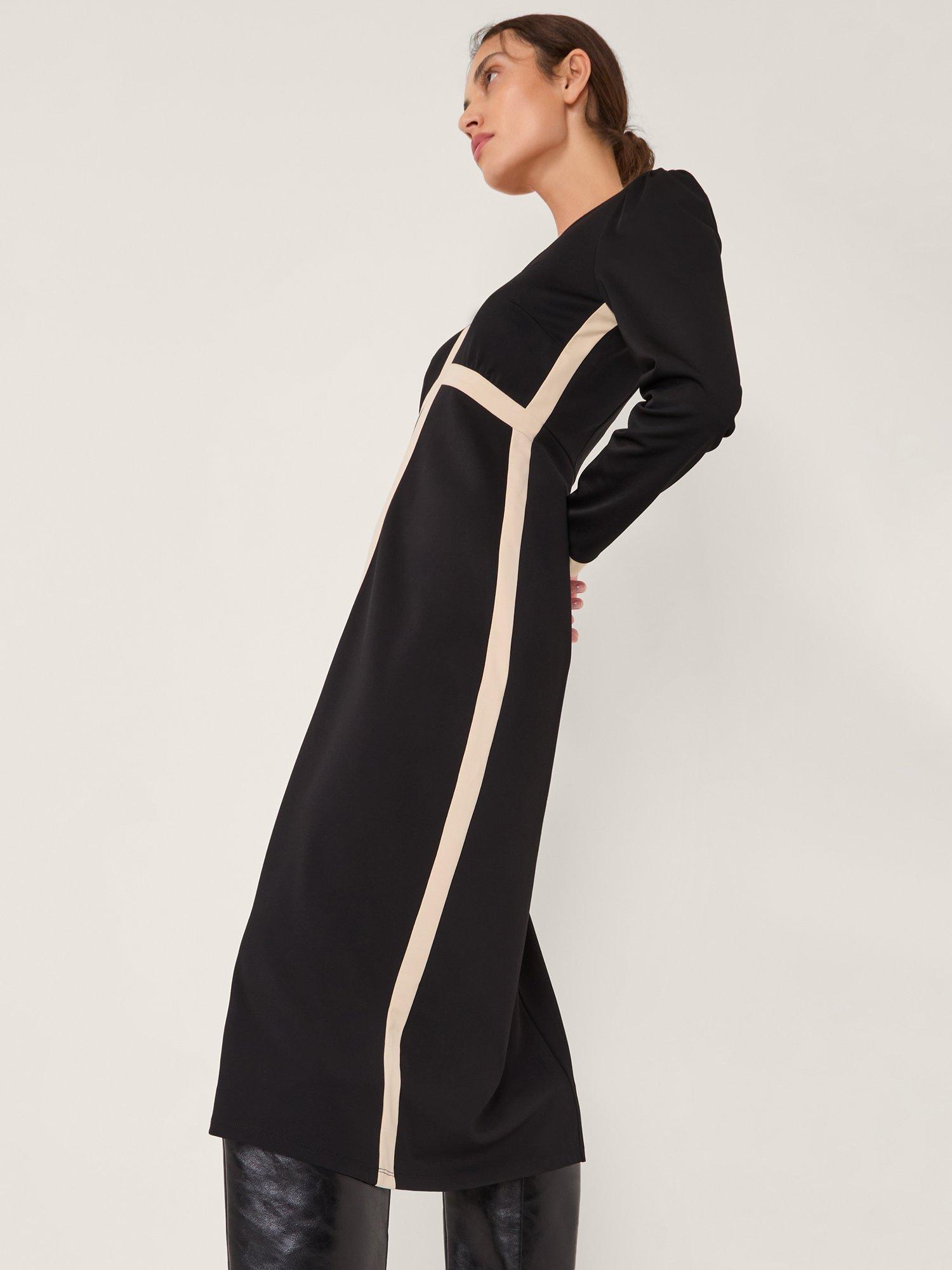 Product image 4 of 5, which shows Monsoon Paloma Midi Dress, Black, 22