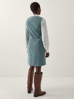 Monsoon Rudi Scallop Pinafore Dress, Blue - view 2, Blue