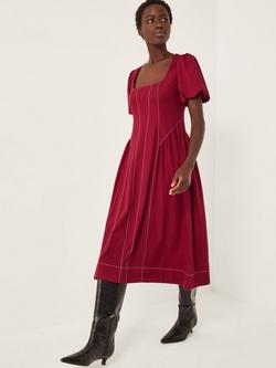 Monsoon Sapna Seamed Jersey Dress, Berry, Berry