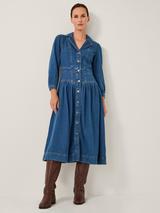 white christmas dresses Laura's Denim Spaghetti Strap Midi Dress main image 1