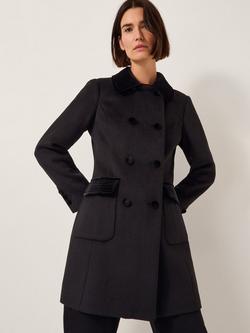 Monsoon Lottie Double Breasted Coat, Black, Black