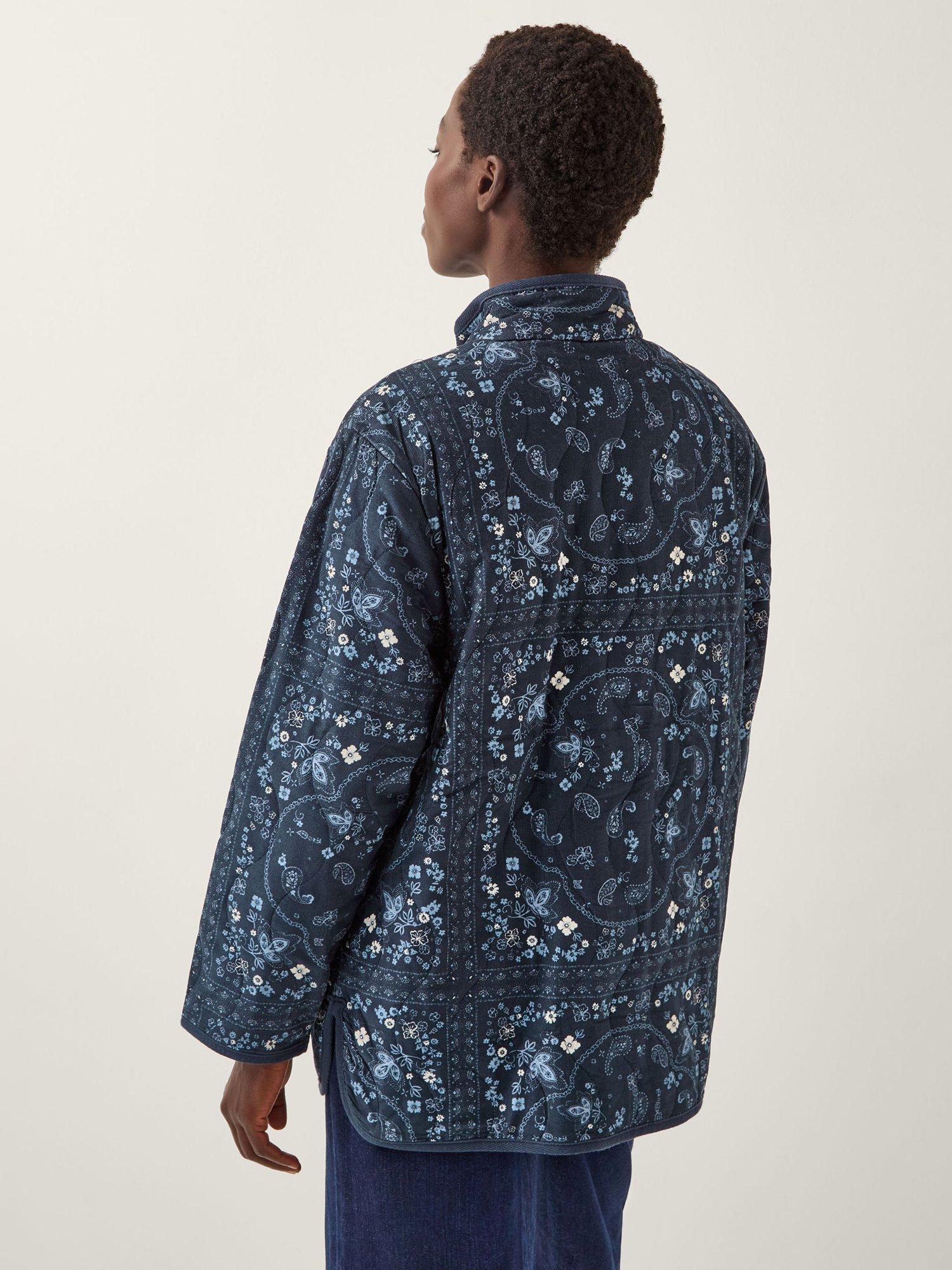 Product image 2 of 4, which shows Monsoon Mandy Paisley Corduroy Jacket, Navy, S