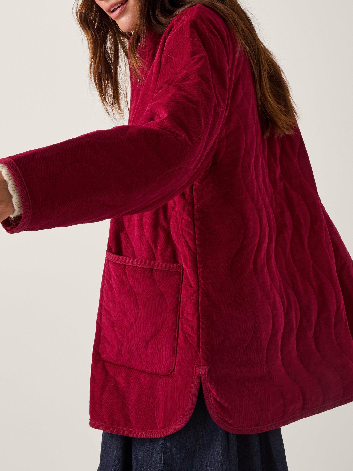 Product image 4 of 6, which shows Monsoon Mandy Corduroy Jacket, Burgundy, M
