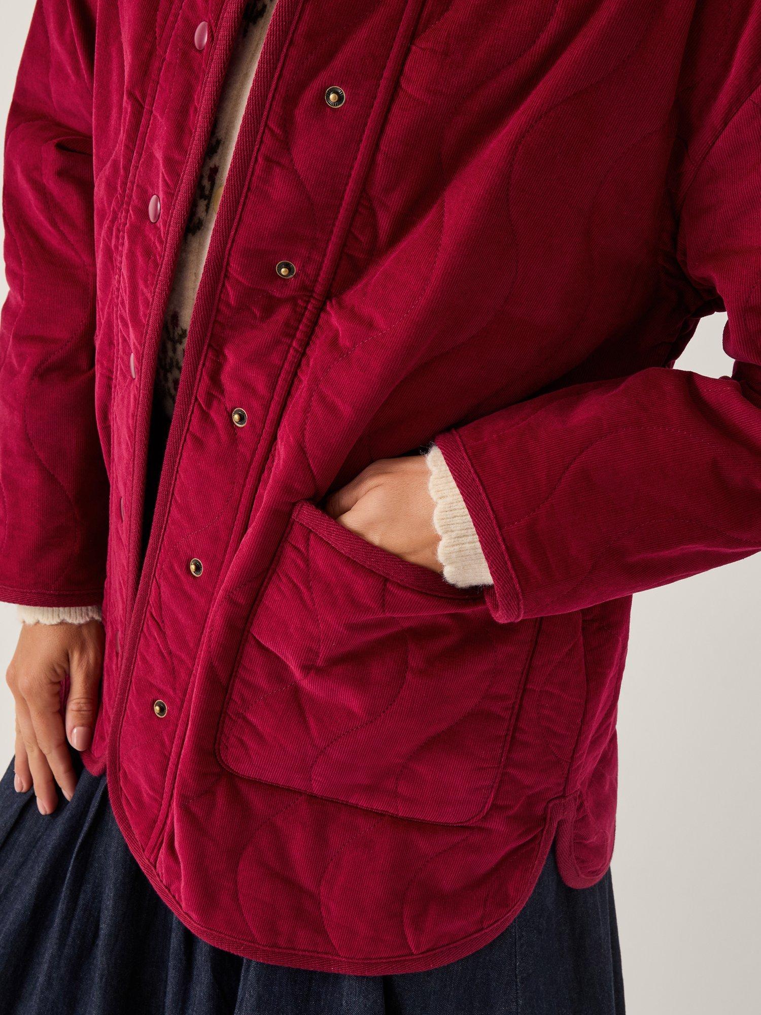 Product image 5 of 6, which shows Monsoon Mandy Corduroy Jacket, Burgundy, M