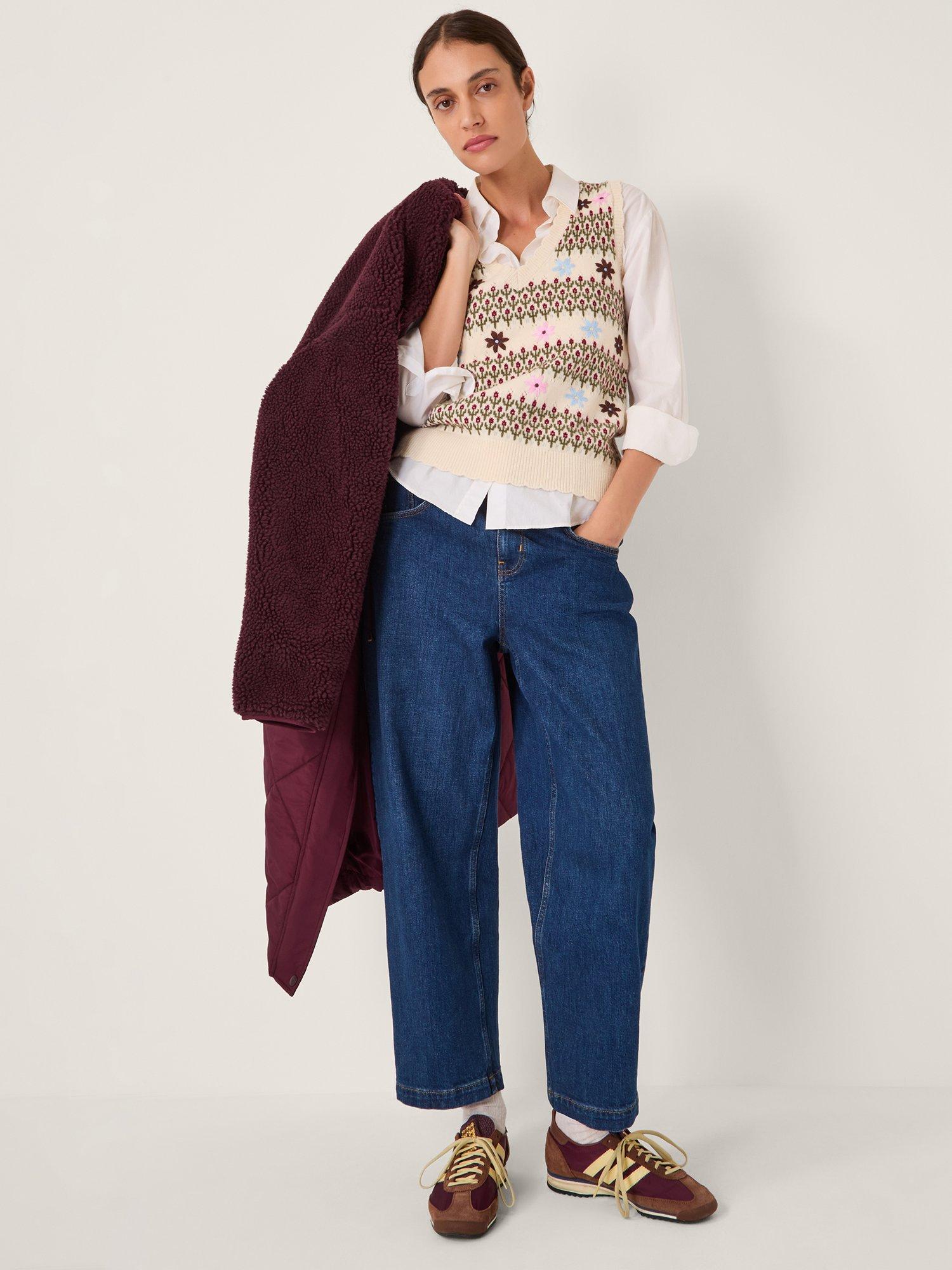 Product image 3 of 6, which shows Monsoon Marlo Borg Quilted Coat, Burgundy, S