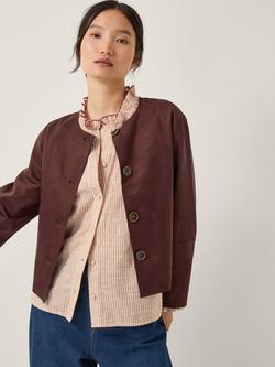 Monsoon Rowan Suedette Jacket, Chocolate, Chocolate