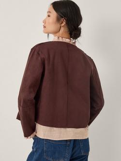 Monsoon Rowan Suedette Jacket, Chocolate - view 2, Chocolate