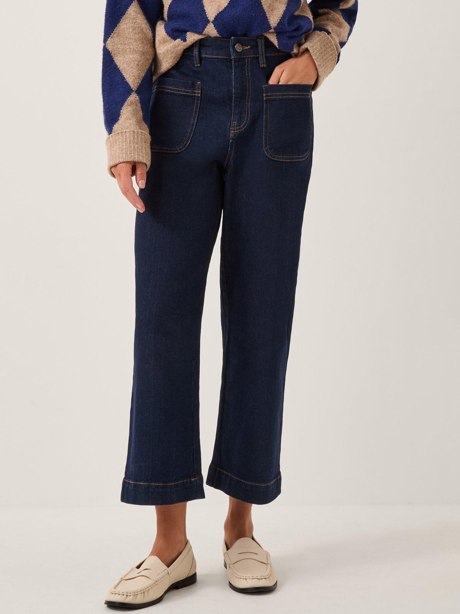 Product image 1 of 4, which shows Monsoon Arlo Cropped Jeans, Indigo, 8