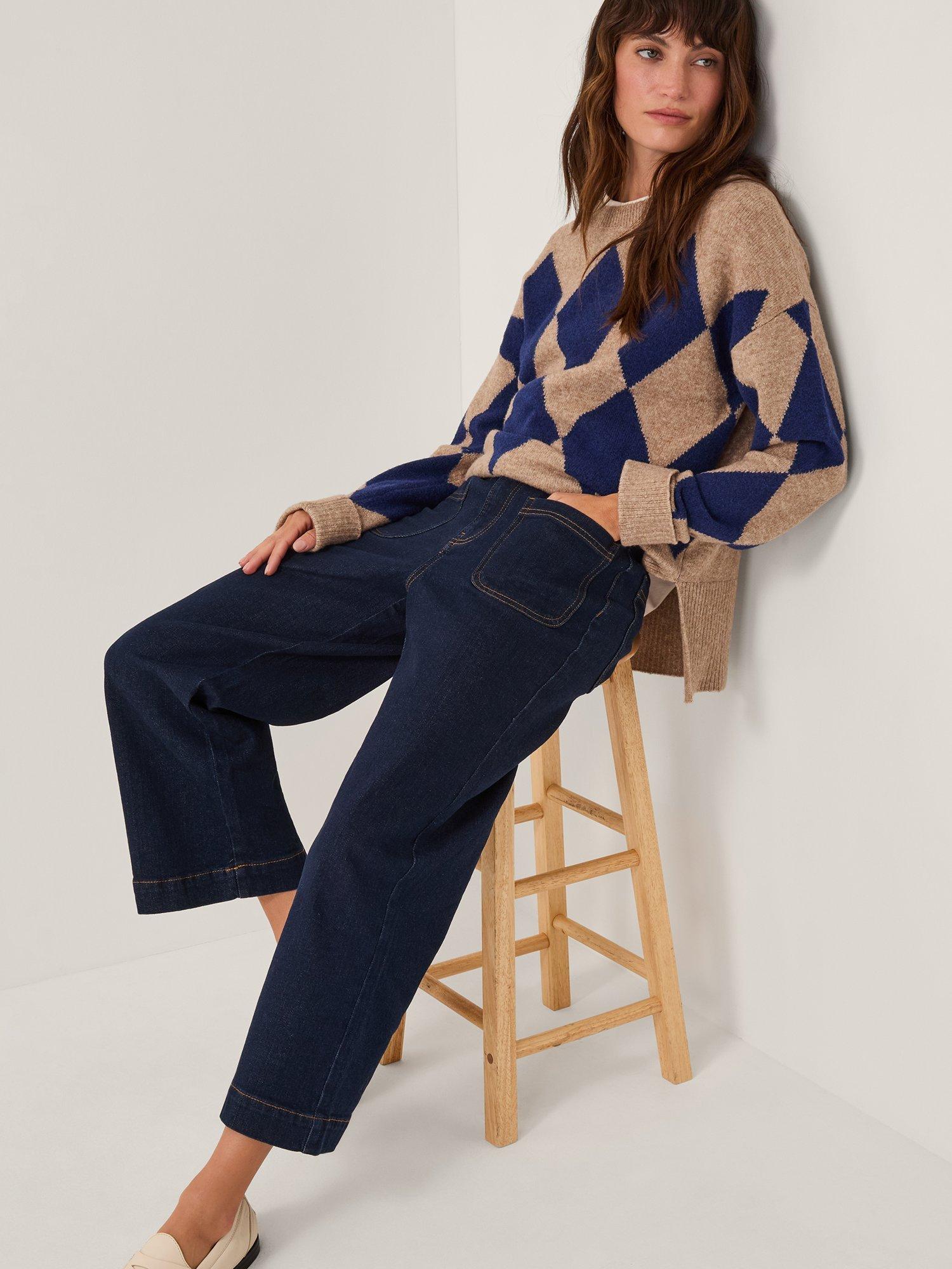 Product image 3 of 4, which shows Monsoon Arlo Cropped Jeans, Indigo, 8