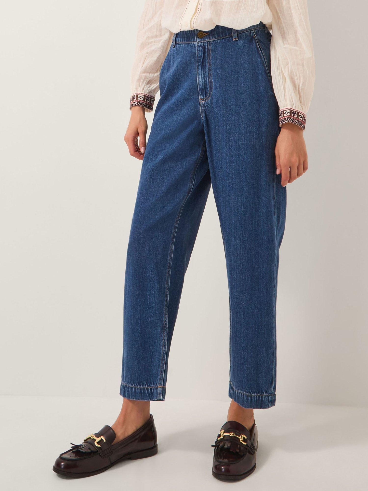 Product image 1 of 5, which shows Monsoon Novi Carrot Leg Jeans, Mid Authentic Blue, 8