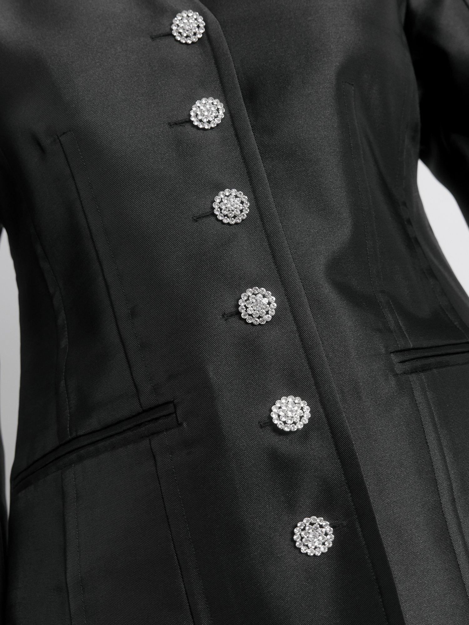 Product image 4 of 6, which shows Albaray Crystal Button Cocoon Jacket, Black, 8