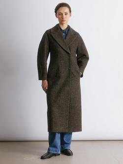 Albaray Wool Blend Tweed Coat, Brown, Brown