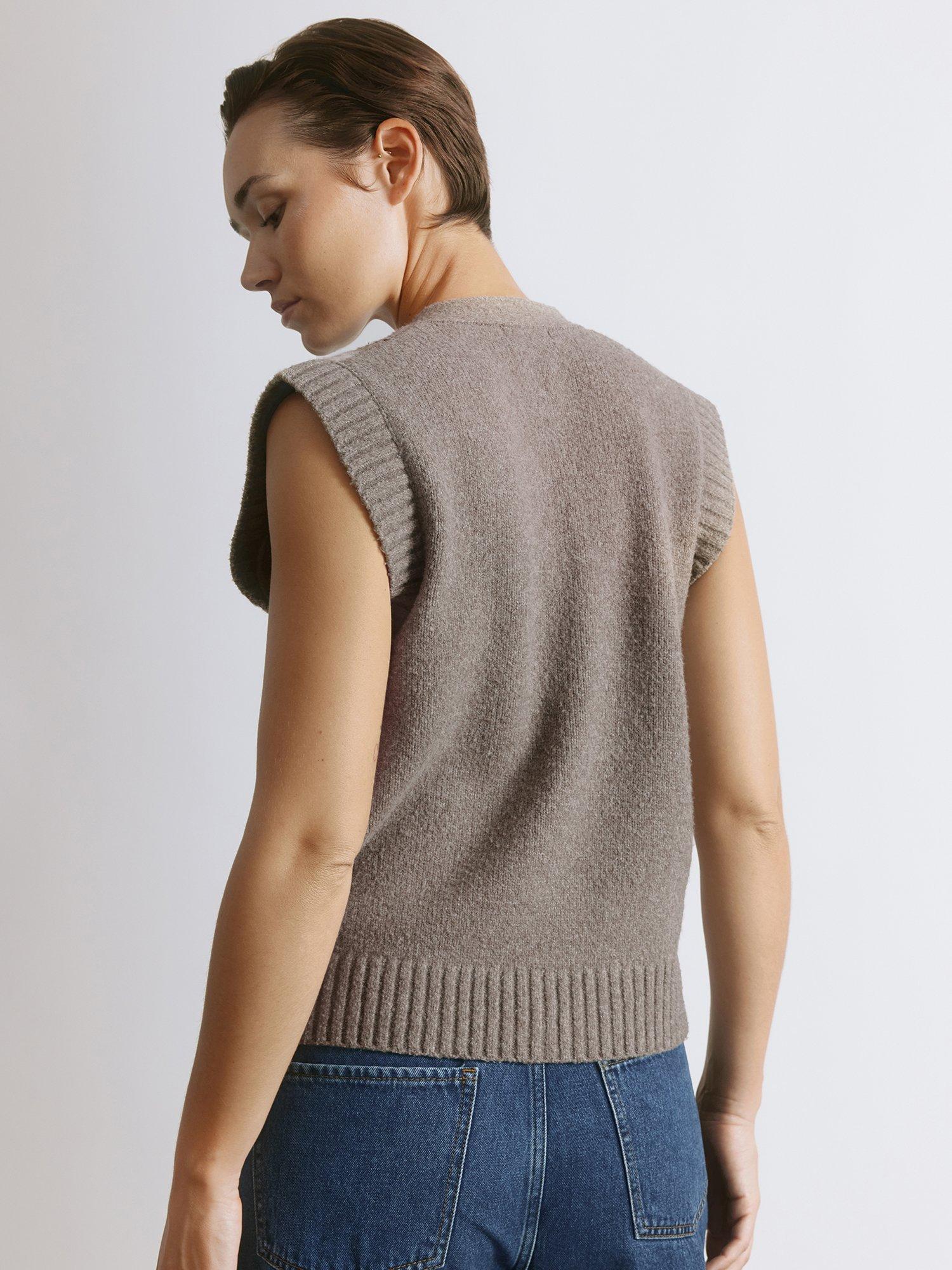 Product image 2 of 6, which shows Albaray Argyle Check Print V-Neck Tank Top, Brown, 8