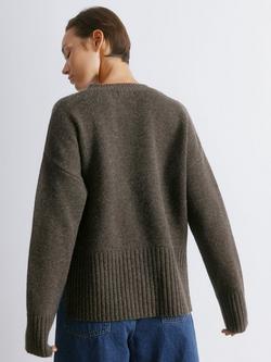 Albaray Malange Merino Wool Jumper - view 2, Chocolate