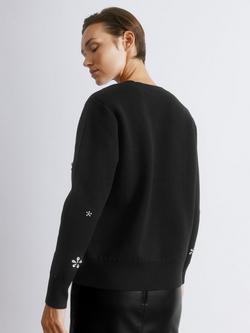 Albaray Crystal Embellished Crew Neck  Jumper - view 2, Black