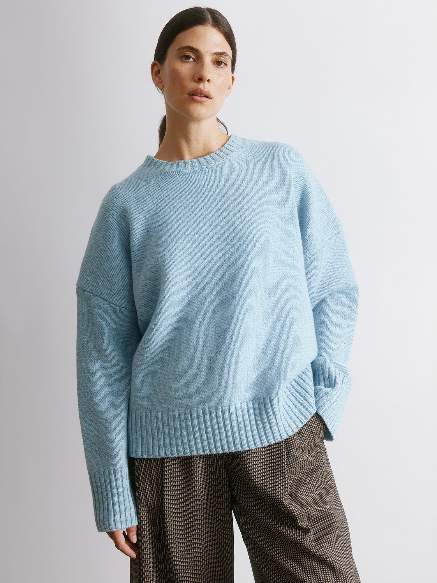 Product image 1 of 7, which shows Albaray Malange Merino Wool Jumper, Blue, 8