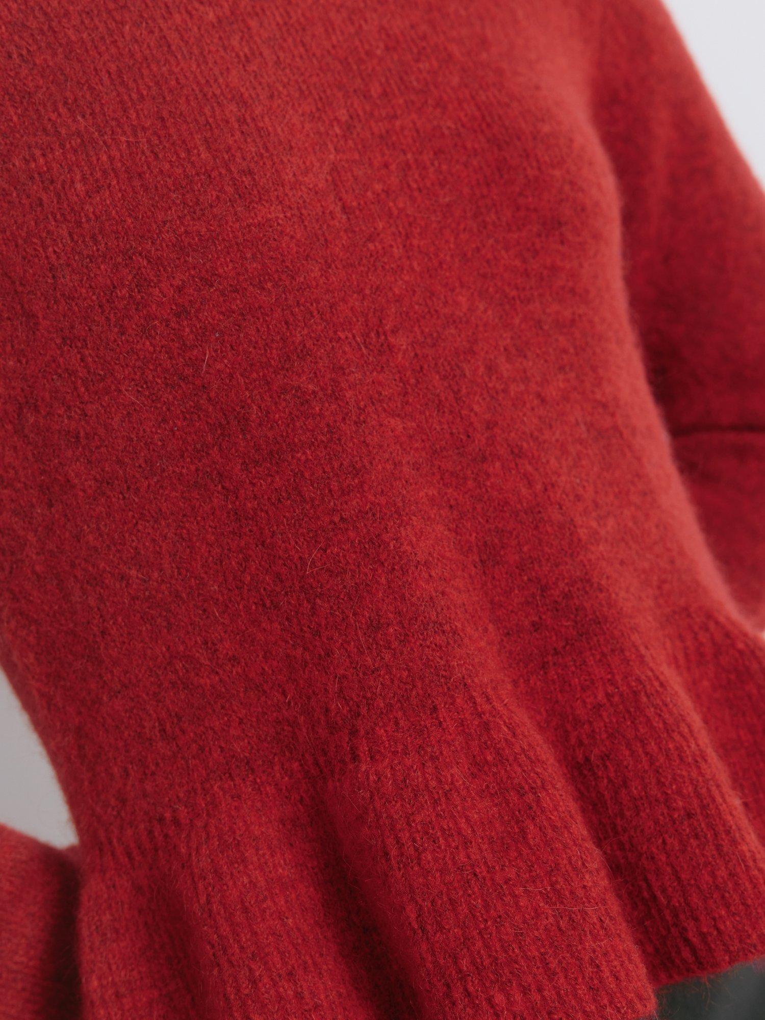 Product image 4 of 6, which shows Albaray Deep Ribbed Mohair Blend Yarn Peplum Jumper, Red, 8