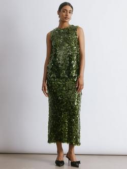 Albaray Drop Sequin Sleeveless Top, Green, Green