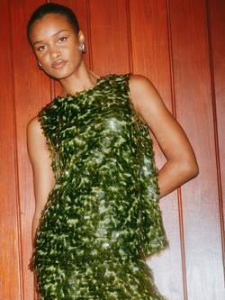 Albaray Drop Sequin Sleeveless Top, Green - view 2, Green