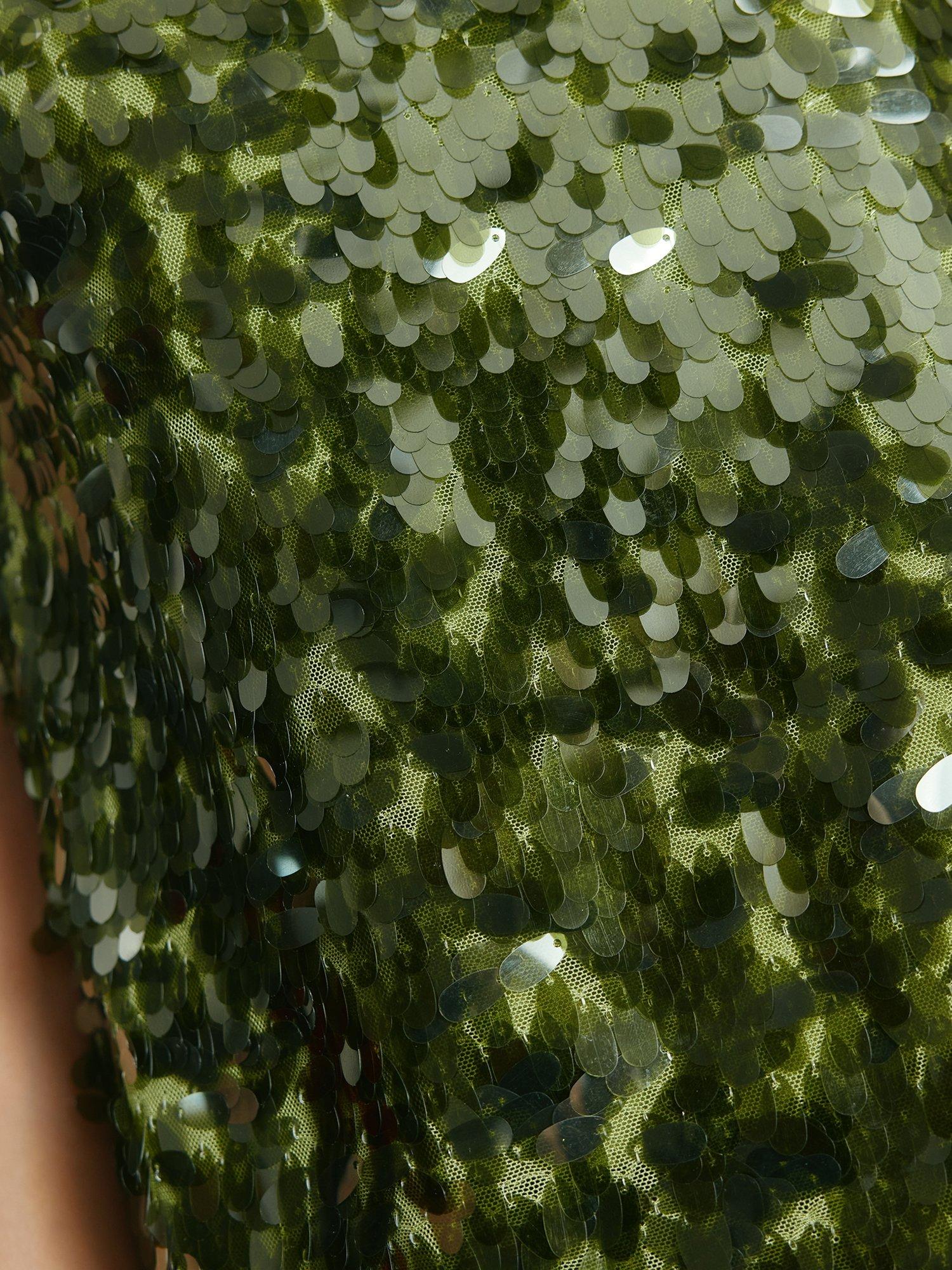 Product image 4 of 8, which shows Albaray Drop Sequin Sleeveless Top, Green, 8