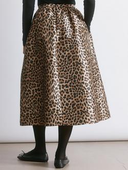 Albaray Animal Taffeta Full Skirt - view 2, Brown/Multi